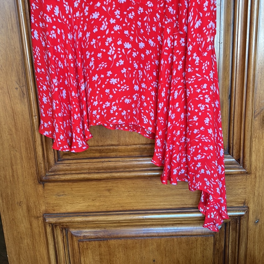 Red and lavender summer sun dress by Parker size 8. - Picture 5 of 7